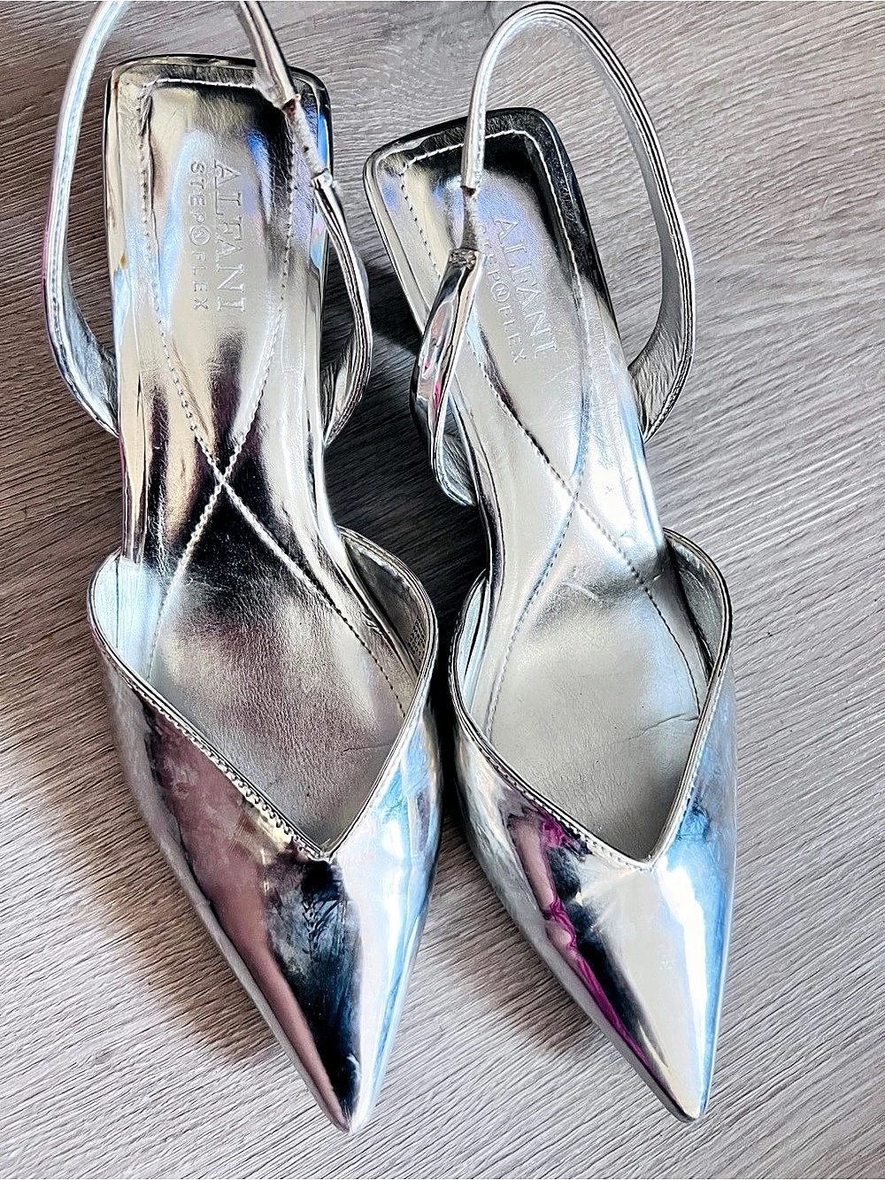 ALFANI Metallic Pointed-Toe Heels